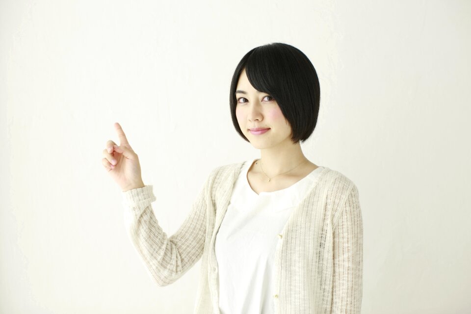 Woman girl pointing finger