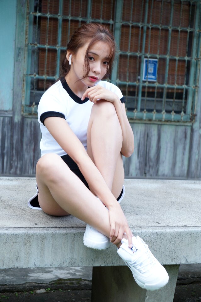 Woman girl portrait sports wear