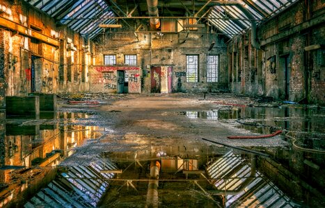 Abandoned ruins factory photo