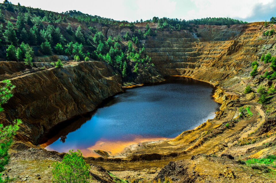 Acid lake mine pollution