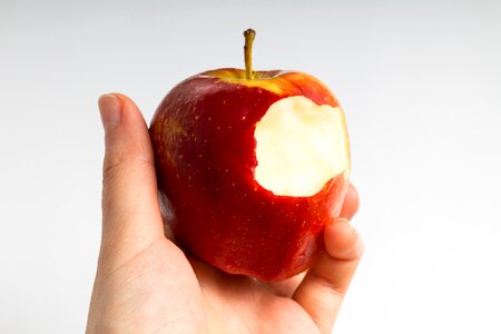 Apple fruits hand