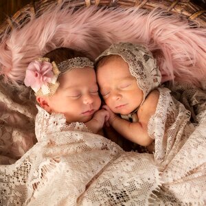 Baby twins sleeping photo