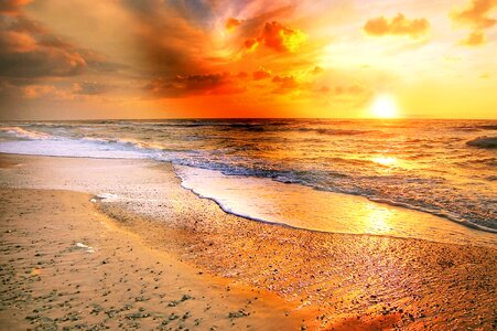 Beach sea sunset