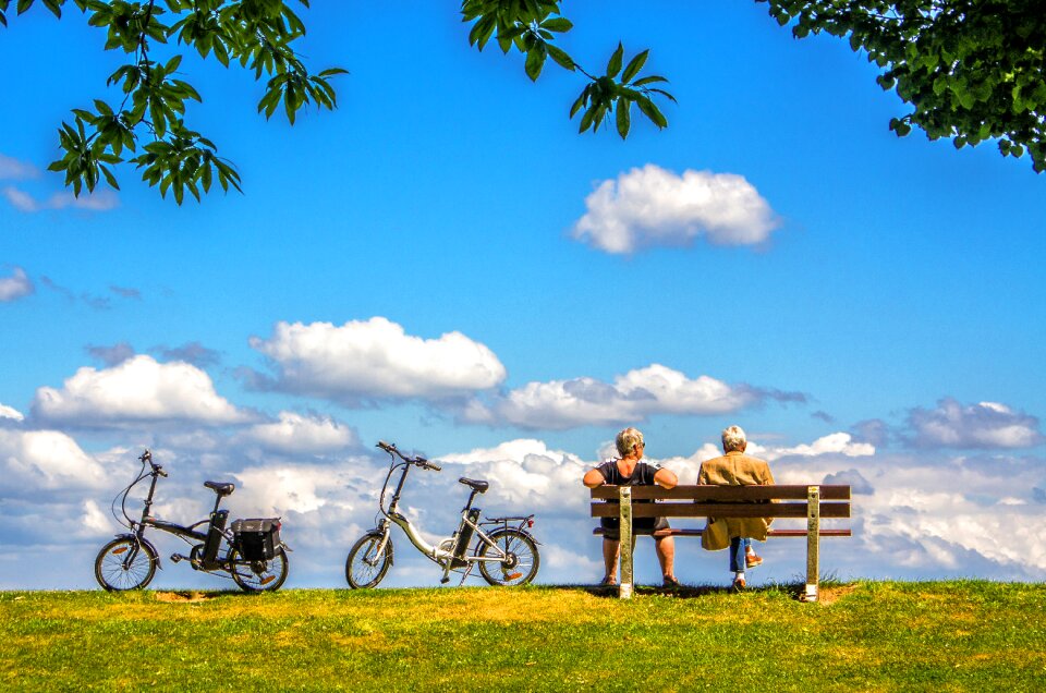 Bicycle couple bench