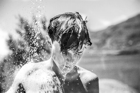 Boy shower splash