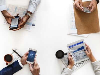 Business digital devices meeting