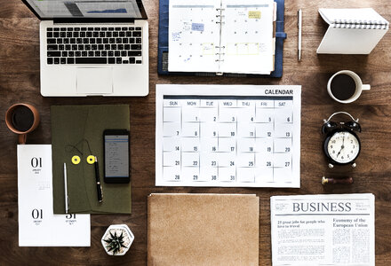 Business items desk