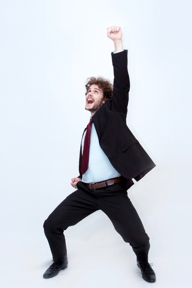 Business man fist pump