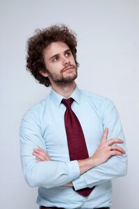Business man looking up