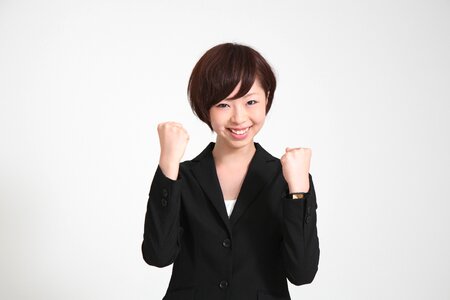 Business woman fighting pose