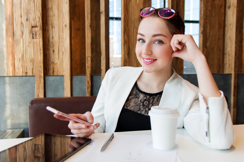 Business woman smartphone
