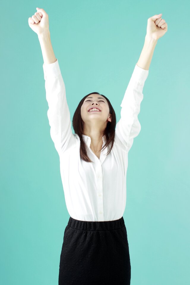 Business woman stretch