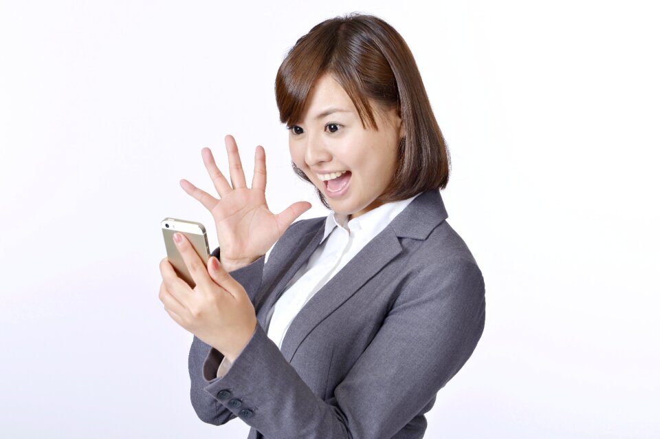 Businessman surprised smartphone
