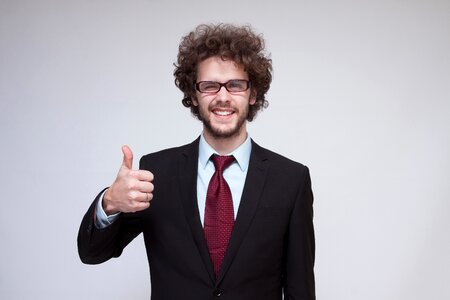 Businessman thumbs up