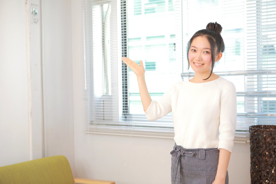 Cafe waitress girl woman
