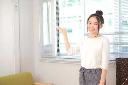 Cafe waitress girl woman