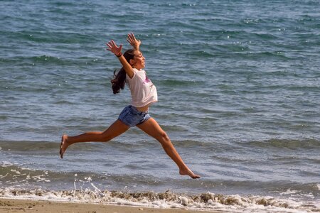 Child girl jump photo