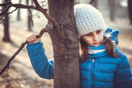 Child girl tree photo