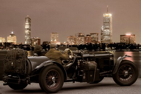 Classic car night town