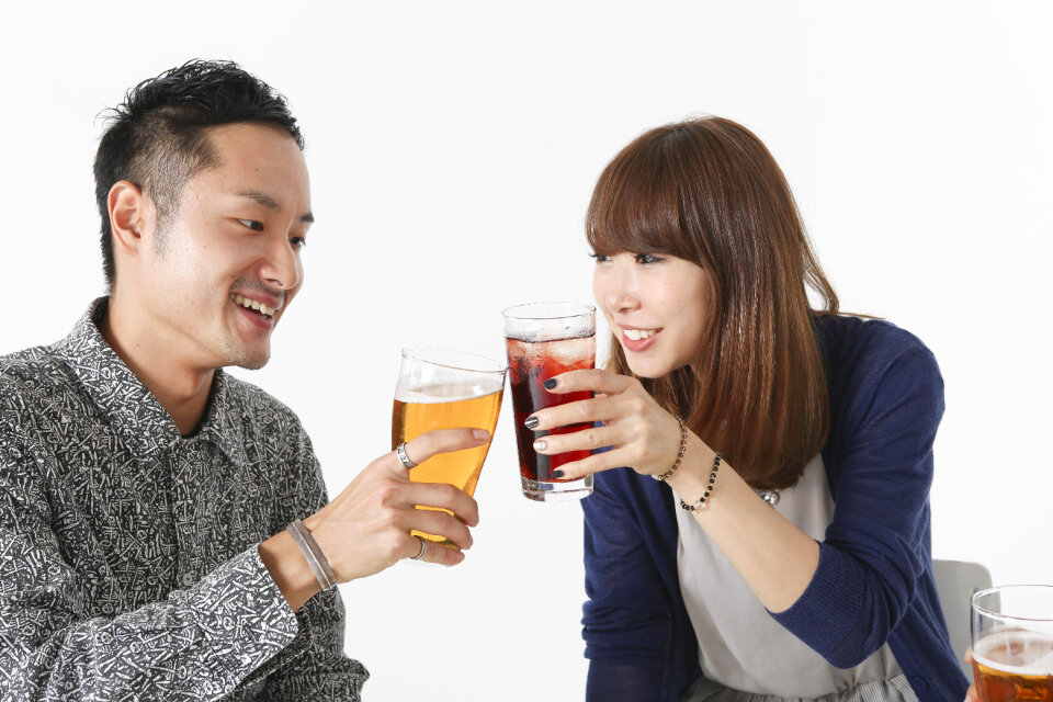 Couple party cheers