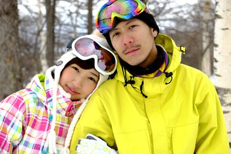 Couple winter sports
