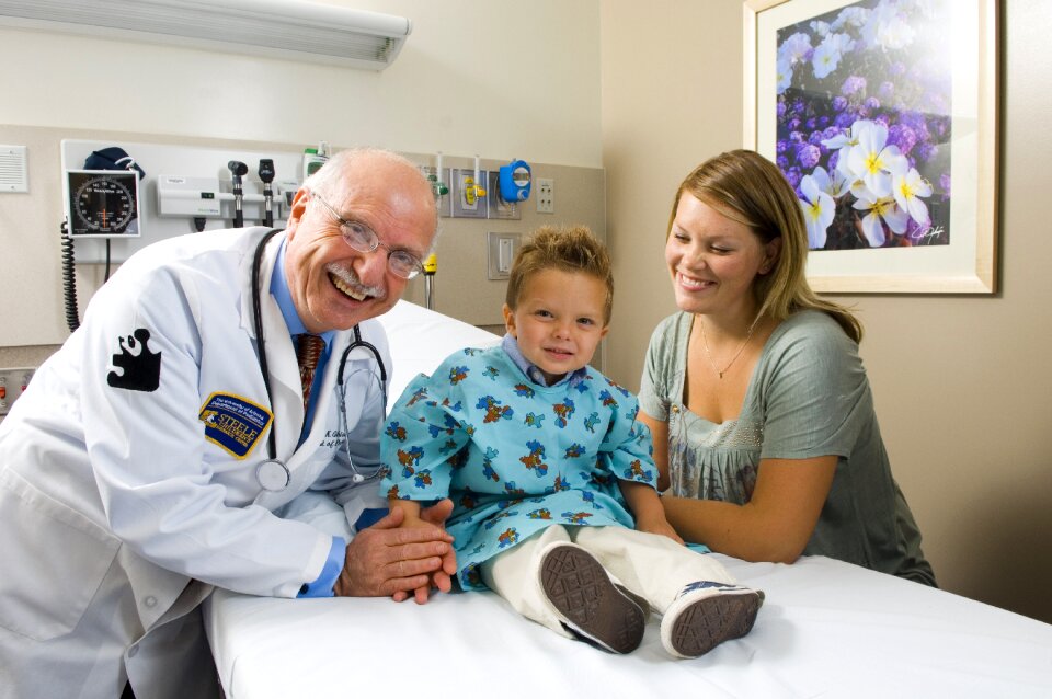 Doctor patient child mother