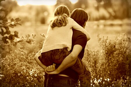 Father daughter piggyback