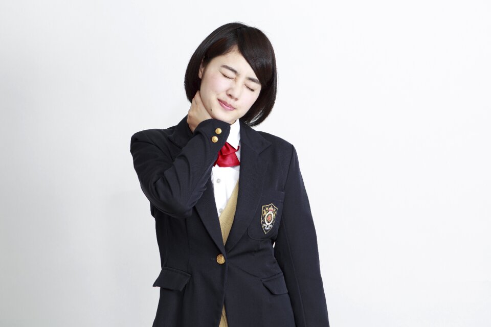 Female student neck pain