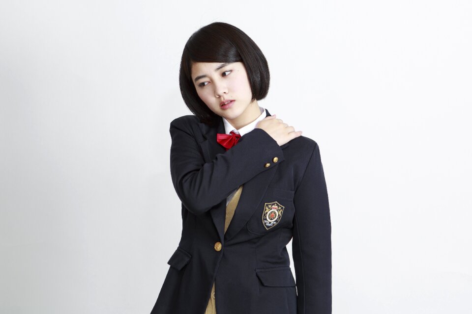Female student neck tension