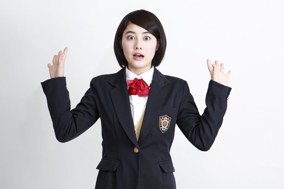 Female student surprised