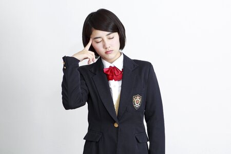 Female student thinking