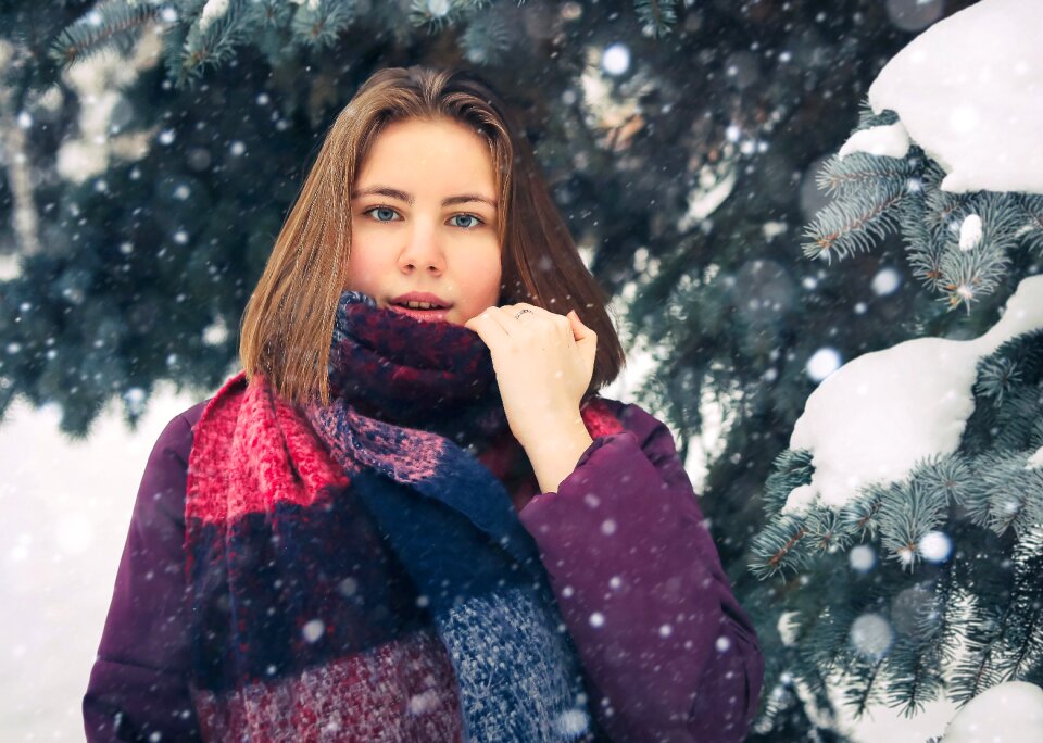 Girl snow winter