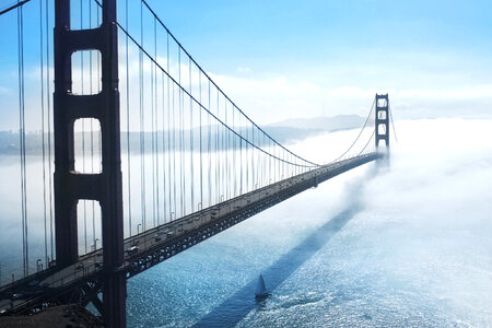 Golden gate bridge fog photo