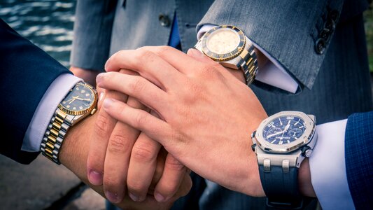 Hands businessman wristwatch