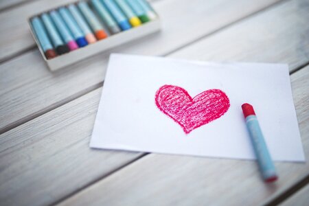 Heart crayon