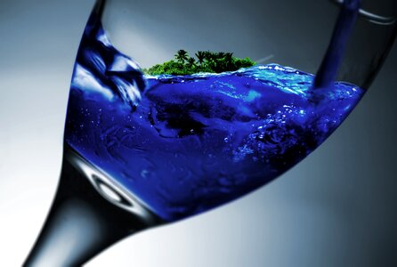Island glass water