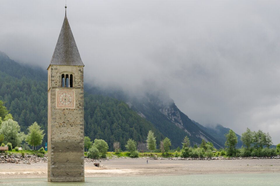 Lago di resia bell tower