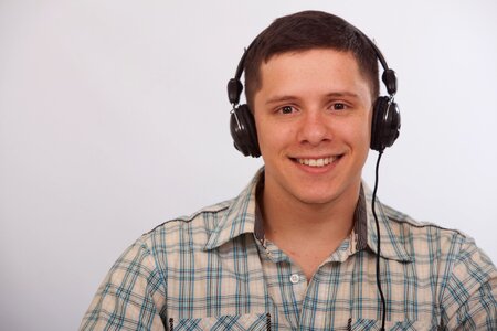 Man portrait headphone