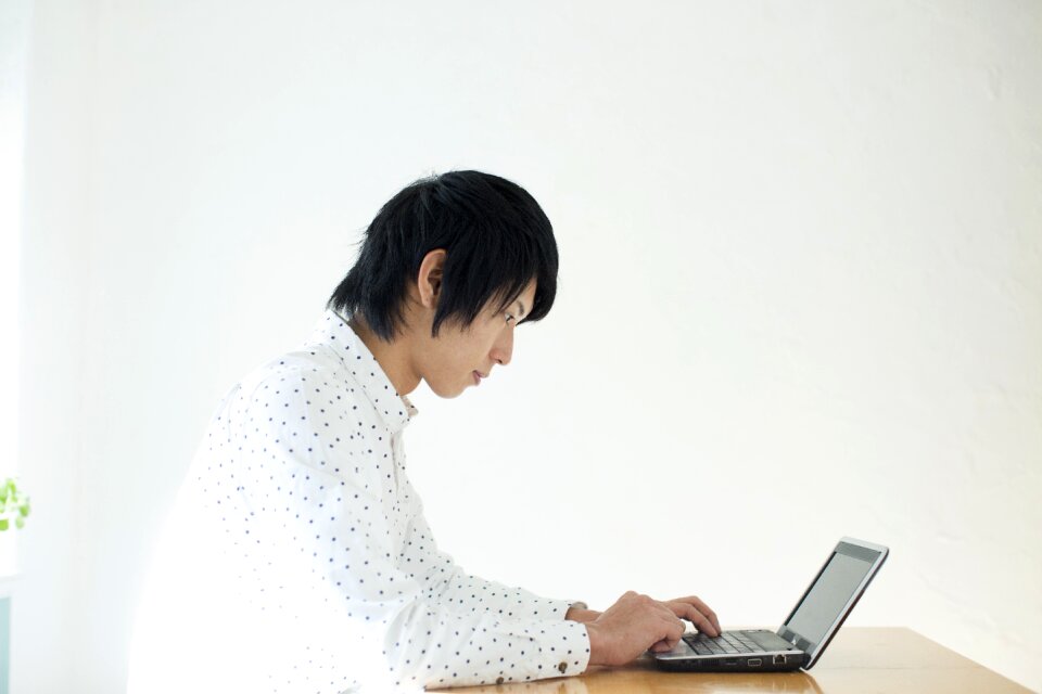 Man portrait laptop computer