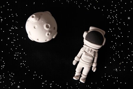 Moon astronaut doll