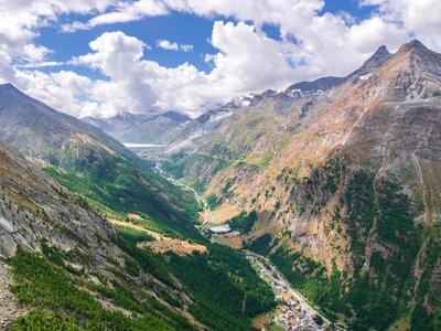 Mountain valley landscape photo