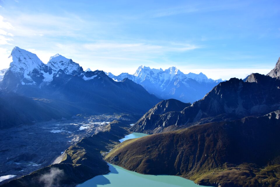 Mountains lake nepal photo