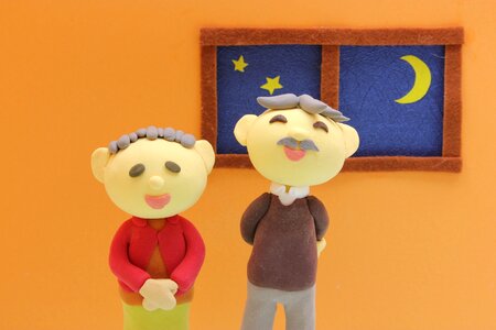 Old couple dolls