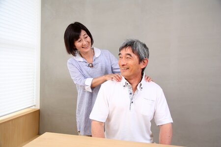 Old couple massage