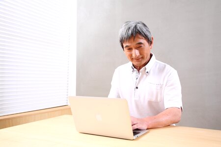 Old man laptop computer