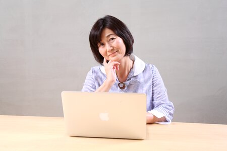 Old woman laptop computer