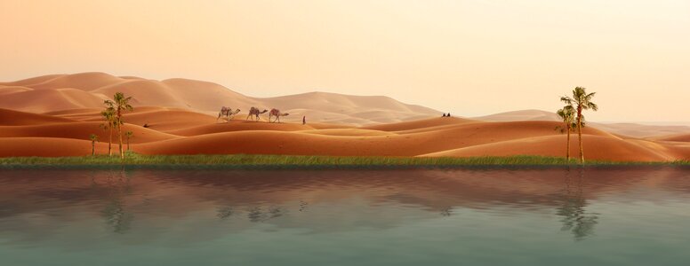 River desert caravan photo