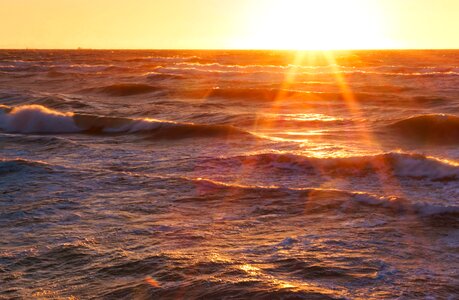 Sea sunset wave