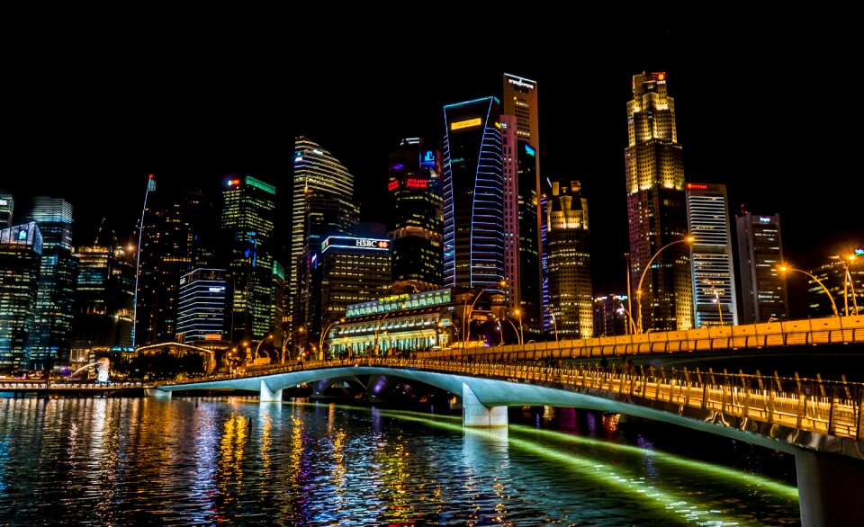 Singapore cityscape bridge
