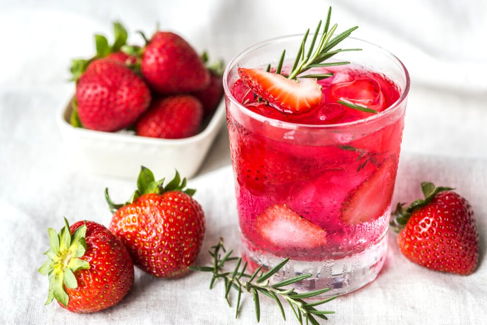 Strawberry flavored water